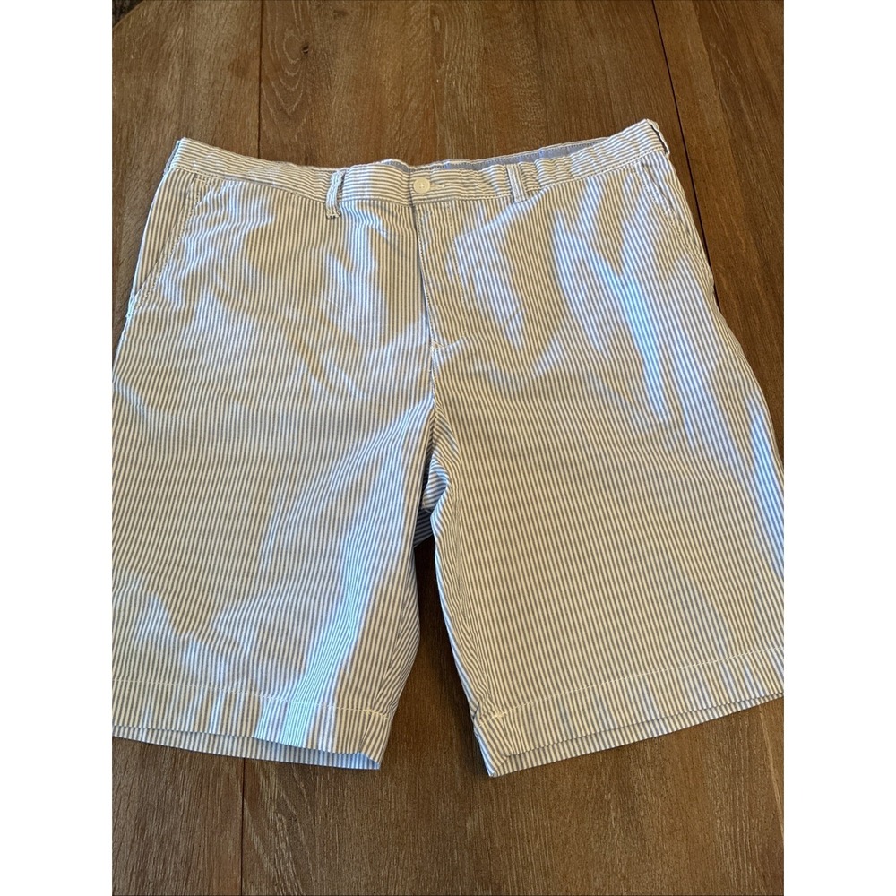 Tommy Hilfiger Men's Blue Stripe Shorts Size 40 Preppy 100% Cotton 10.5" Inseam